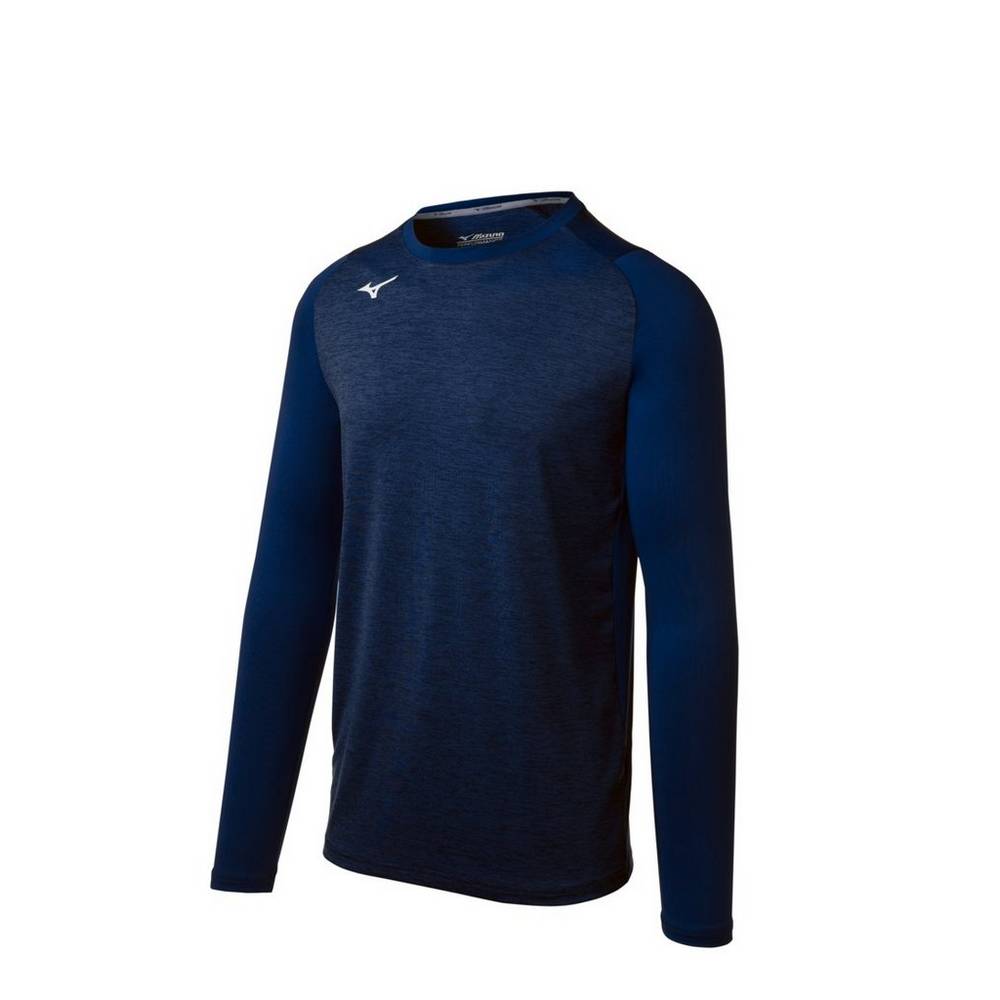 Base Layer Mizuno Alpha Stretch Sleeve - Homem - Azul Marinho - HRJXZ9408